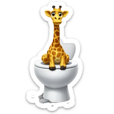 Girrafe doing the griddy on an skibidi toilet sticker