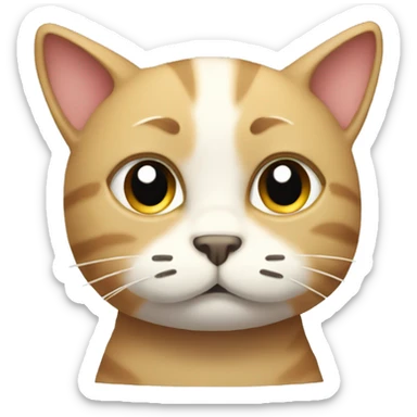 sad cat that says that you’re not paying attention to him sticker