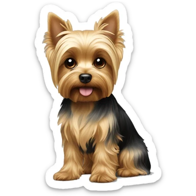 blonde yorkie dog sticker