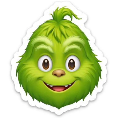 Create a Grinch emoji for a teams chat but make it more original style to the movie sticker