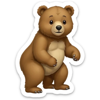 Un oso parado en 2 patas de lado sticker