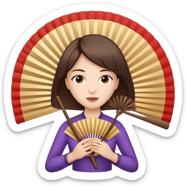 mulher se abanando com leque e suando sticker