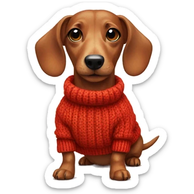 Sausage dog with a knit jumper sticker