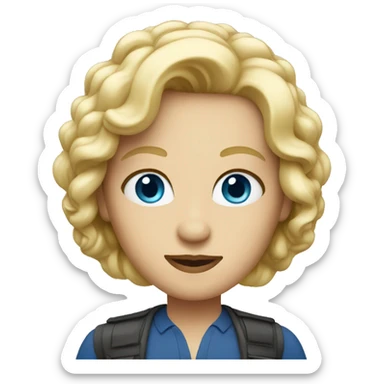 Blonde movie director with blue eyes sticker