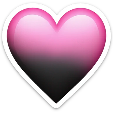 Pink heart fading into black sticker
