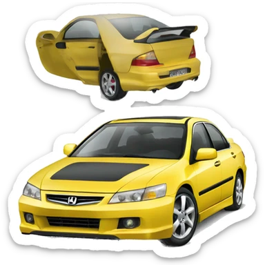 Yellow 2004 Honda accord euro R sticker