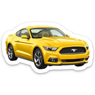 Create a ford mustang 309 emoji in yellow colour  sticker