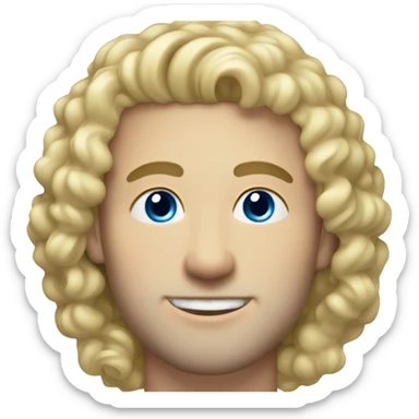 3/4 profile light curl blonde 30yo man blue eyed pale skin sticker