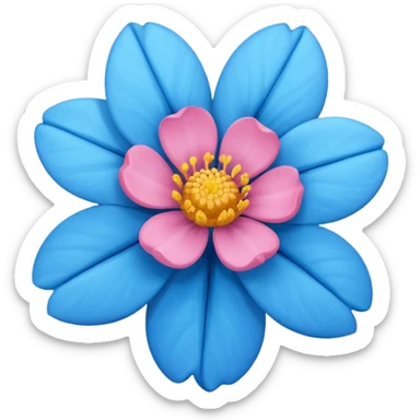 Una hermosa flor rosa color azul  sticker