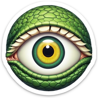 Realistic Reptile eye with sharp slitted pupil iris in a circle  sticker