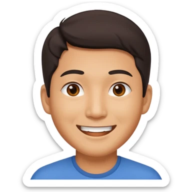 create another asain man, who is a little bit more cheerful  sticker