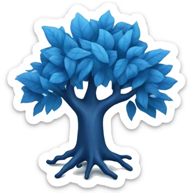 blue tree with leaves sticker