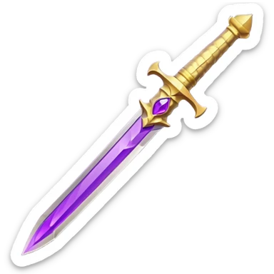 plain dagger with dull blade and simple hilt, only the gemstone in the hilt is colored, emoji style sticker