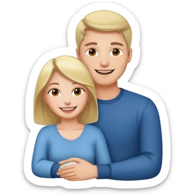 Woman sitting on man’s lap sticker