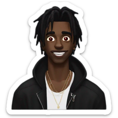 playboi carti with makeup (vampire) sticker