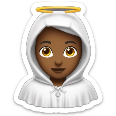 angel with hood front halo sticker