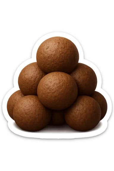 EMOJI STILE IPHONE 3D DI UNa montagna di feci a palline stile emoji iphone E FALLO MOLTO REALISTICO IN 3D sticker