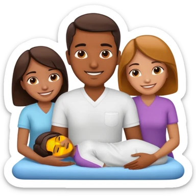 A brown massage man massaging females sticker