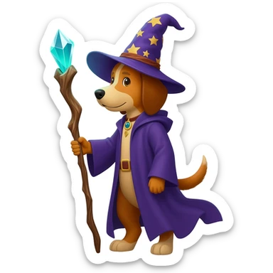 Dog wizard sticker