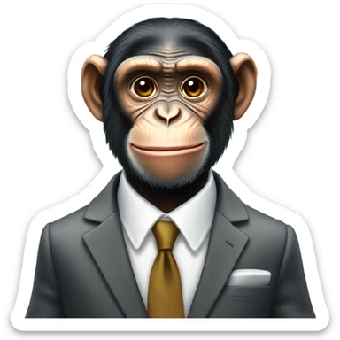 Chimpanzee in a suit sticker