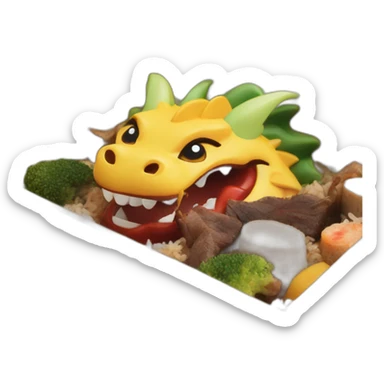 dragon wood bento box sticker