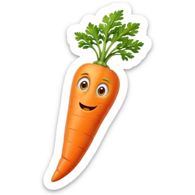Create a curved carrot with eyes with a bend at the end for feet sticker
