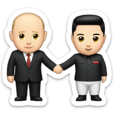 putin and kim jong-un holding hands sticker