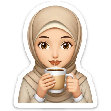 Hijabi women coffee cream sticker