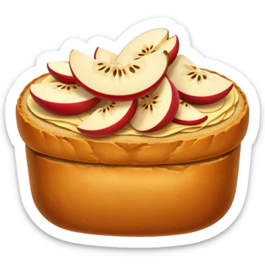 bread with apple slices inside sticker