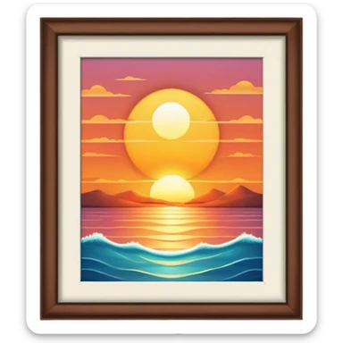 Good morning sun with sunset sticker