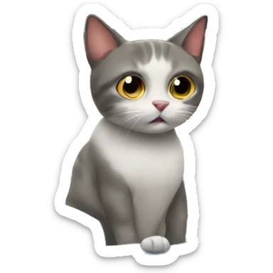 Cat watching tv sticker