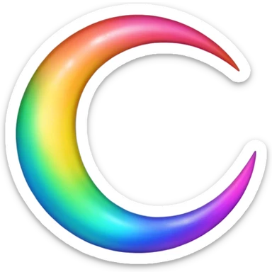 Neon rainbow moon sticker