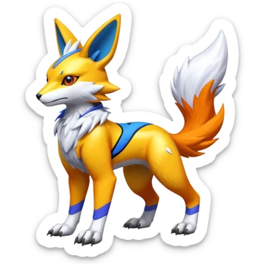  Shiny Colorful Futuristic Detailed Renamon (full body) sticker