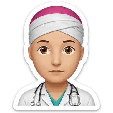 bald doctor with head bandanna sticker