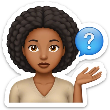 Black woman asking questions  sticker