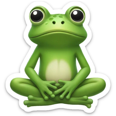 A frog meditating with its eyes closed  sticker