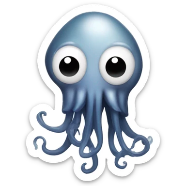 A squid squirting ink sticker