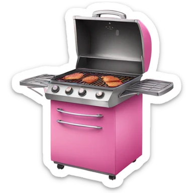 Pink cooking grill with glitter sticker