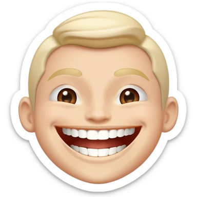 Super idol smiling but only the upper teeth is visible and the background is gray sticker