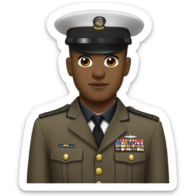 Light brown skin us marine in dress blues sticker