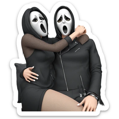 mysterious girl in stylish attire sticker