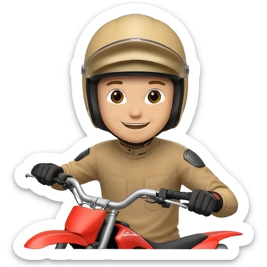 guy on dirtbike smiling for camera sticker