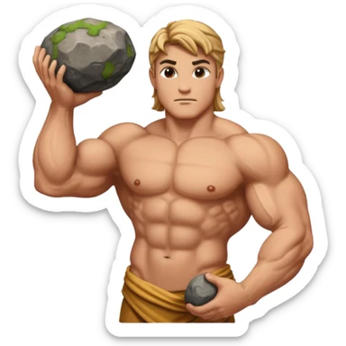 Atlas the greek god with a big rock  sticker