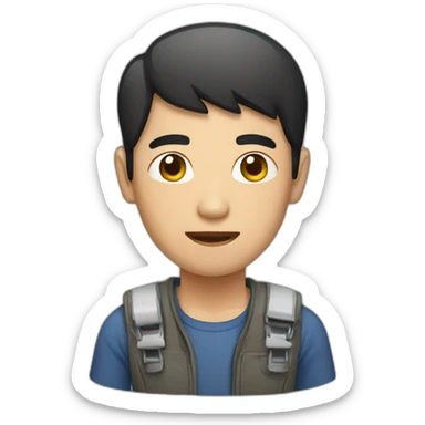 Thai man work sticker