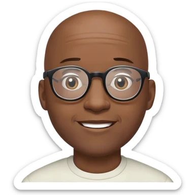 Black bald man with glasses praising god sticker