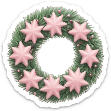 pastel pink christmas wreath  sticker