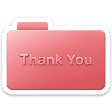 the words thank you in coral pink sticker