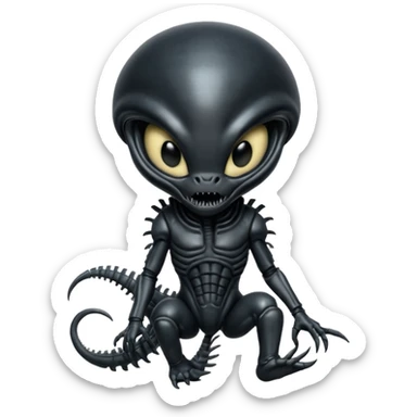 baby xenomorph from movie alien sticker