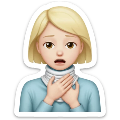 choking self hands wrapped around neck sticker