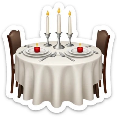 Fine dining romantic restaurant table set for two sticker